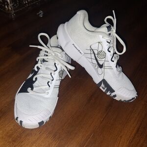 White and Black Nike Pickleball Athletic Sneakers